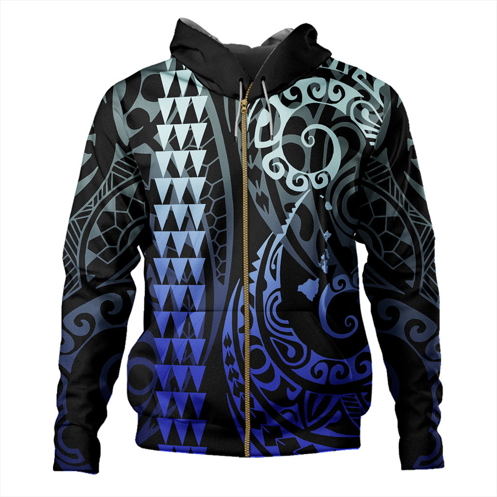 Hawaii Hoodie Map Kakau Style-Myprintsy