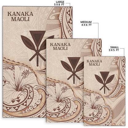 Hawaii Kanaka Maoli Area Rug - Hibiscus Flowers Vintage Style-Myprintsy