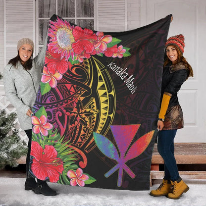 Hawaii Kanaka Maoli Premium Blanket - Tropical Hippie Style-Myprintsy