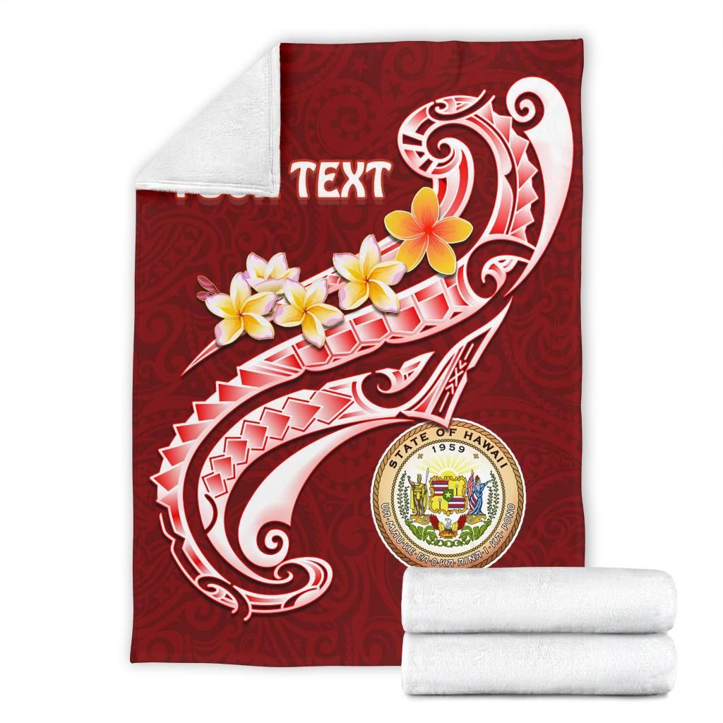 Hawaii Personalised Premium Blanket - Hawaii Seal Polynesian Patterns Plumeria-Myprintsy