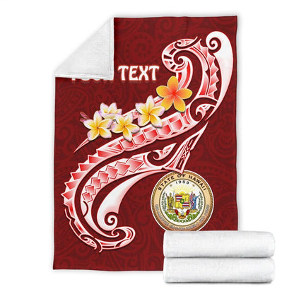 Hawaii Personalised Premium Blanket - Hawaii Seal Polynesian Patterns Plumeria-Myprintsy