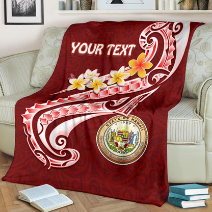Hawaii Personalised Premium Blanket - Hawaii Seal Polynesian Patterns Plumeria-Myprintsy