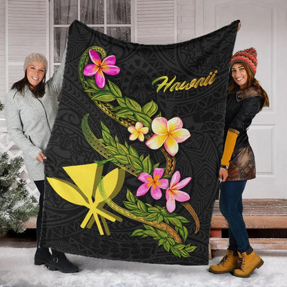 Hawaii Polynesian Blanket - Plumeria Tribal-Myprintsy