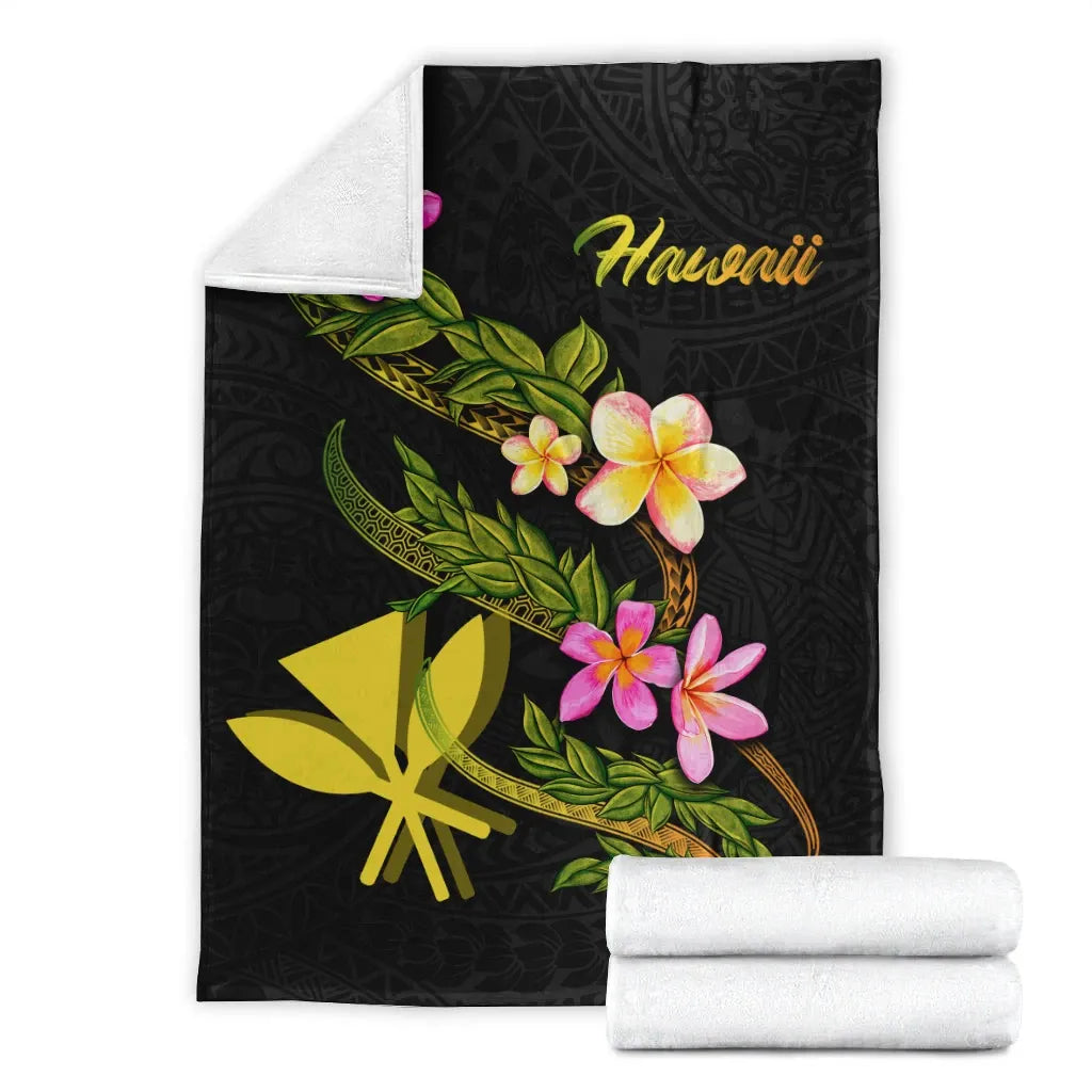 Hawaii Polynesian Blanket - Plumeria Tribal-Myprintsy