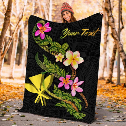 Hawaii Polynesian Custom Personalised Blanket - Plumeria Tribal-Myprintsy