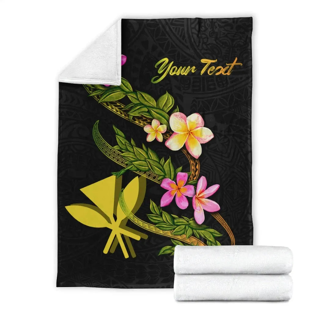 Hawaii Polynesian Custom Personalised Blanket - Plumeria Tribal-Myprintsy