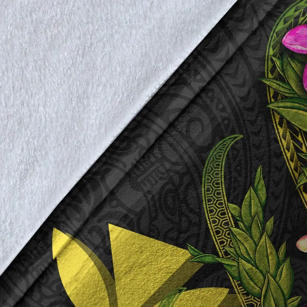 Hawaii Polynesian Custom Personalised Blanket - Plumeria Tribal-Myprintsy