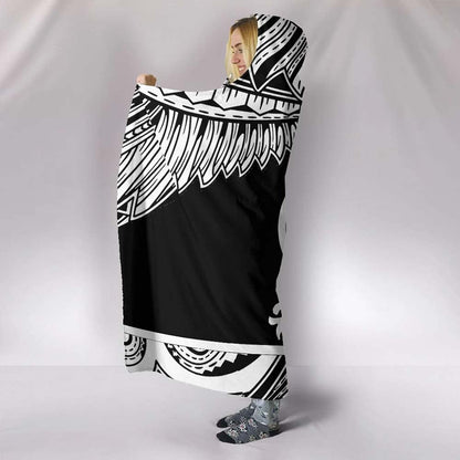 Hawaii Polynesian Hooded Blanket - Hawaii Pride White Version