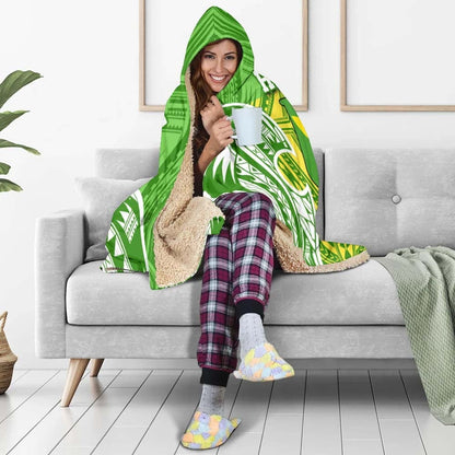 Hawaii Polynesian Hooded Blanket - Hawaiian Pattern With Seal-Myprintsy