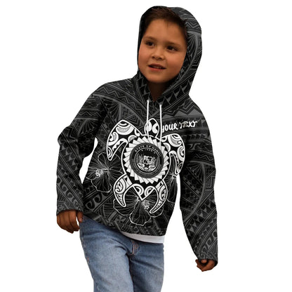 Hawaii Polynesian Personalised Hoodie - Vintage Polynesian Turtle (White)-Myprintsy