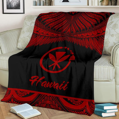 Hawaii Polynesian Premium Blanket - Hawaii Pride Red Version-Myprintsy