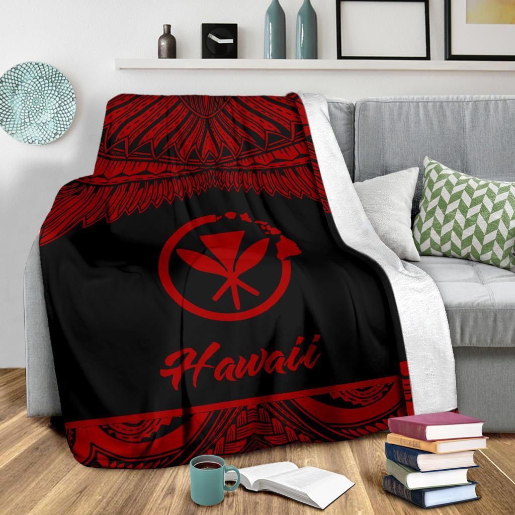 Hawaii Polynesian Premium Blanket - Hawaii Pride Red Version-Myprintsy