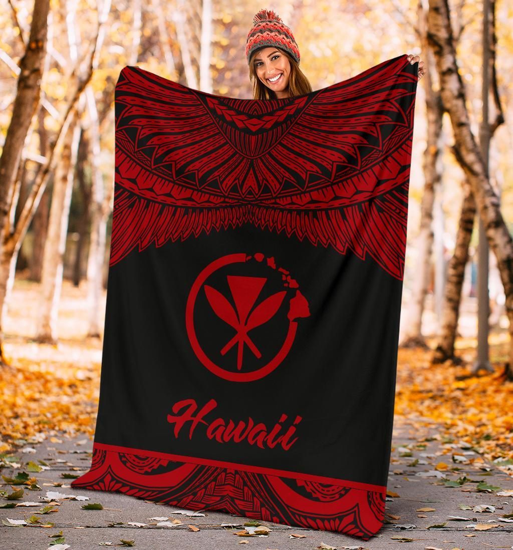 Hawaii Polynesian Premium Blanket - Hawaii Pride Red Version-Myprintsy
