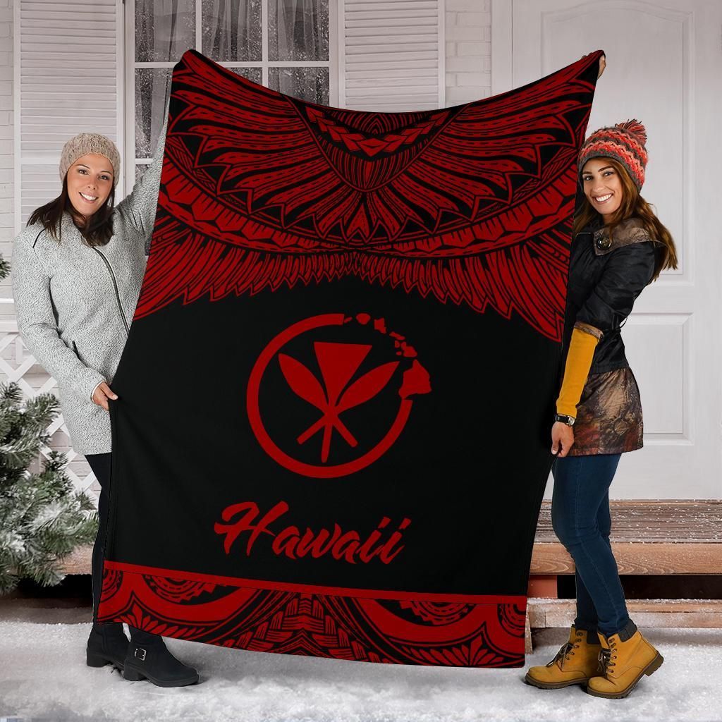 Hawaii Polynesian Premium Blanket - Hawaii Pride Red Version-Myprintsy