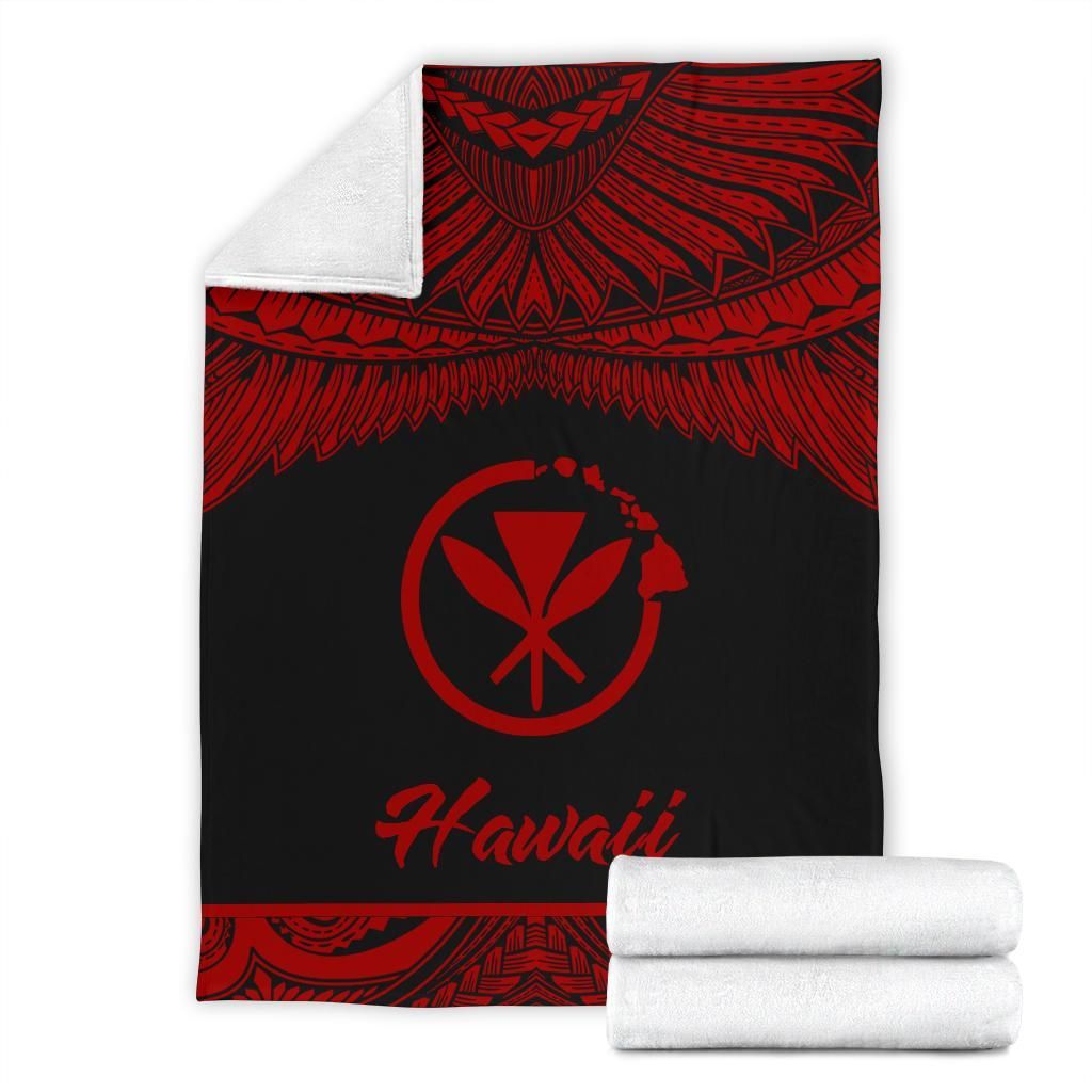 Hawaii Polynesian Premium Blanket - Hawaii Pride Red Version-Myprintsy