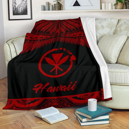 Hawaii Polynesian Premium Blanket - Hawaii Pride Red Version-Myprintsy