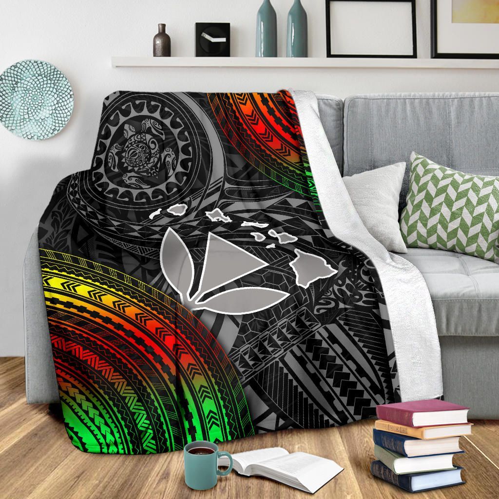 Hawaii Polynesian Premium Blanket - Kanaka Maoli Hawaiian Map-Myprintsy