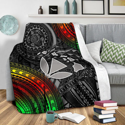 Hawaii Polynesian Premium Blanket - Kanaka Maoli Hawaiian Map-Myprintsy