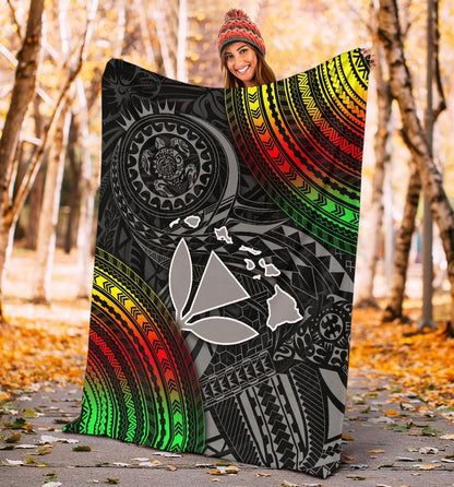 Hawaii Polynesian Premium Blanket - Kanaka Maoli Hawaiian Map-Myprintsy