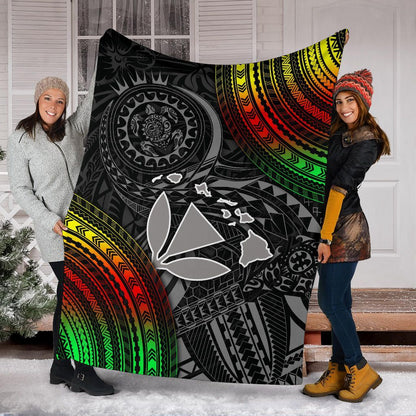 Hawaii Polynesian Premium Blanket - Kanaka Maoli Hawaiian Map-Myprintsy