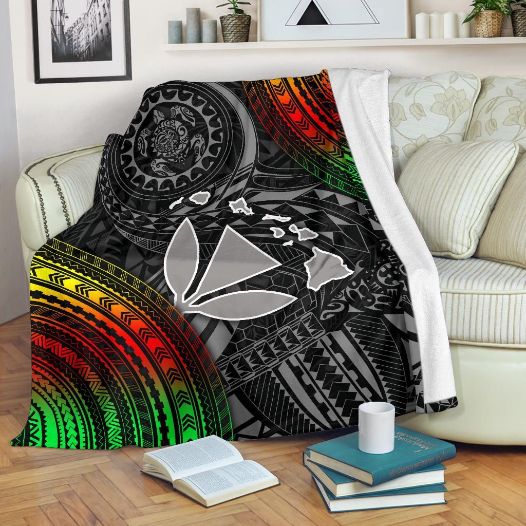 Hawaii Polynesian Premium Blanket - Kanaka Maoli Hawaiian Map-Myprintsy