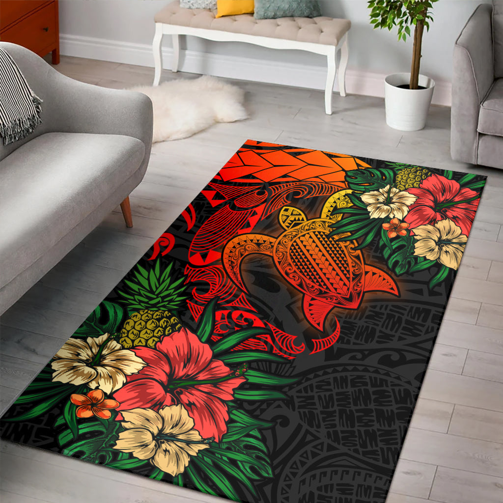 Hawaii Polynesian Turtle Tropical Area Rug-Myprintsy