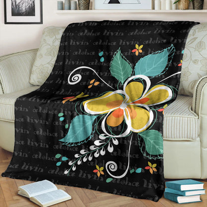 Hawaii Premium Blanket Aloha Hibiscus Art-Myprintsy