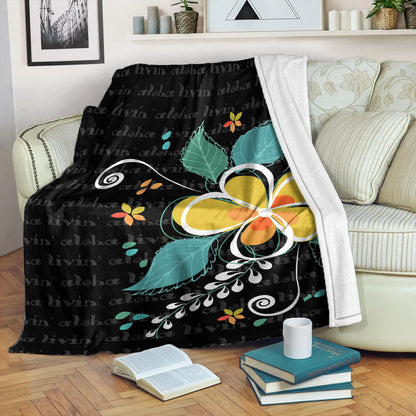 Hawaii Premium Blanket Aloha Hibiscus Art-Myprintsy