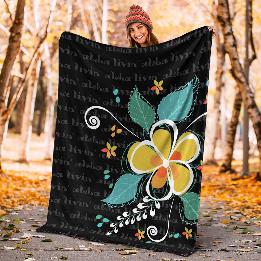 Hawaii Premium Blanket Aloha Hibiscus Art-Myprintsy