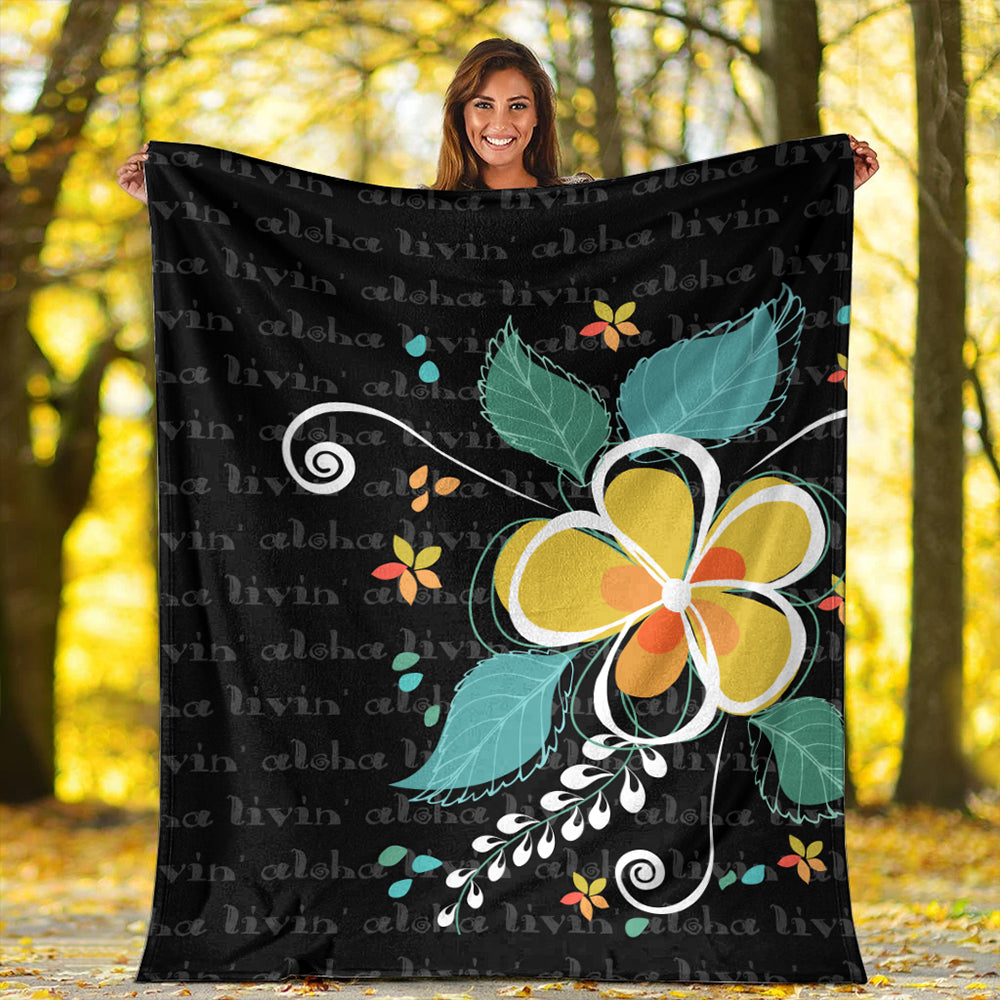 Hawaii Premium Blanket Aloha Hibiscus Art-Myprintsy