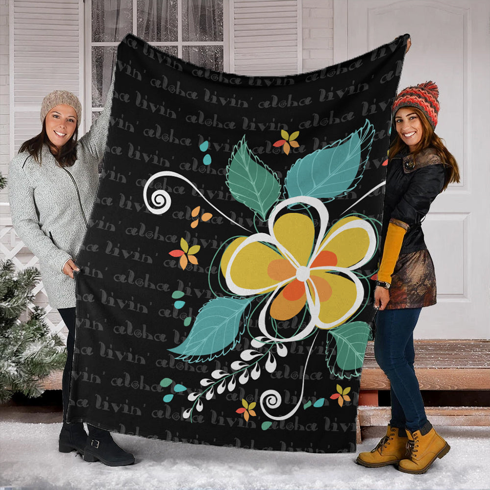 Hawaii Premium Blanket Aloha Hibiscus Art-Myprintsy