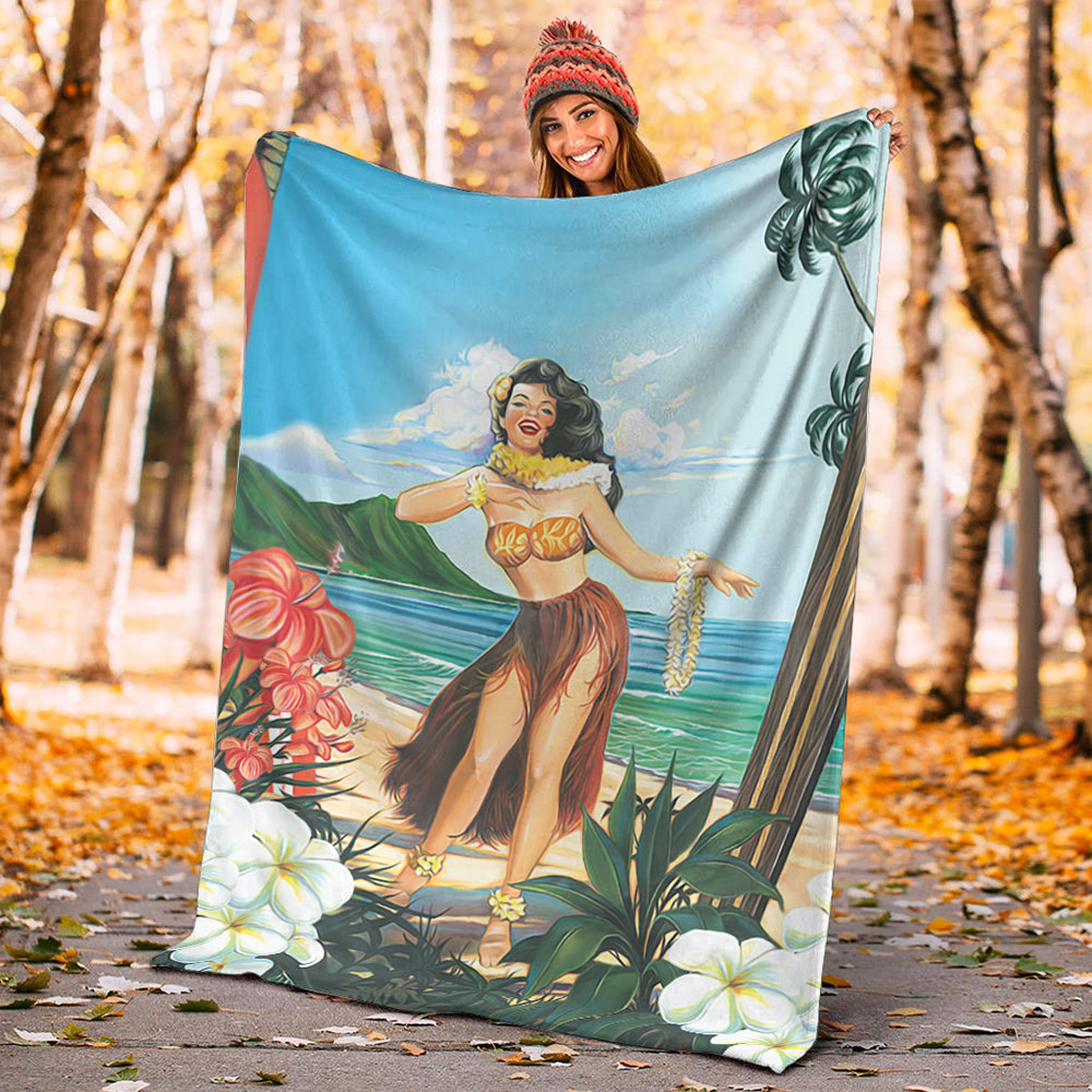 Hawaii Premium Blanket Aloha Hula Dance-Myprintsy