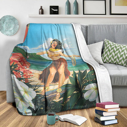 Hawaii Premium Blanket Aloha Hula Dance-Myprintsy