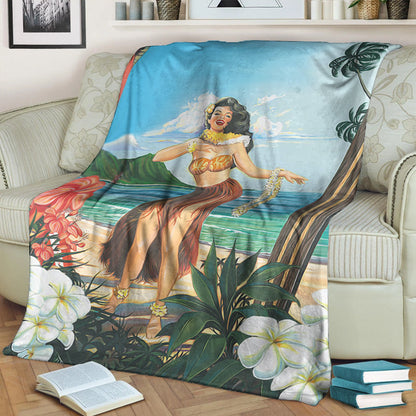 Hawaii Premium Blanket Aloha Hula Dance-Myprintsy