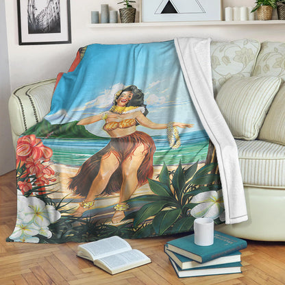 Hawaii Premium Blanket Aloha Hula Dance-Myprintsy