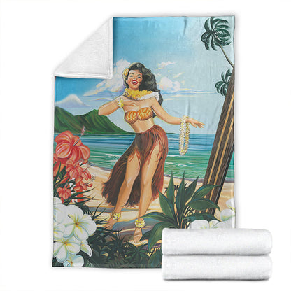 Hawaii Premium Blanket Aloha Hula Dance-Myprintsy