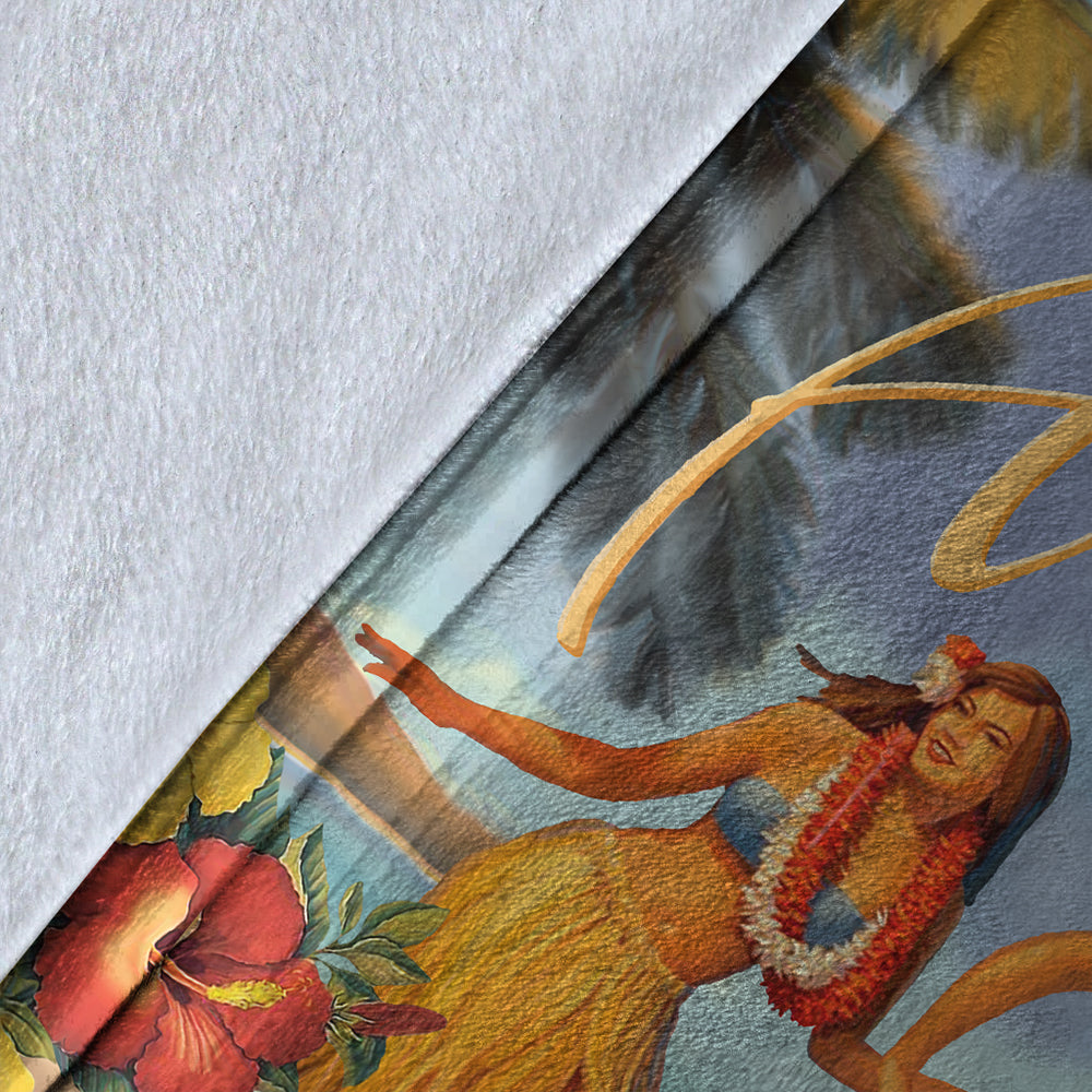 Hawaii Premium Blanket Aloha Hula Dance Hibiscus-Myprintsy