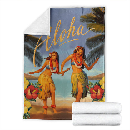 Hawaii Premium Blanket Aloha Hula Dance Hibiscus-Myprintsy