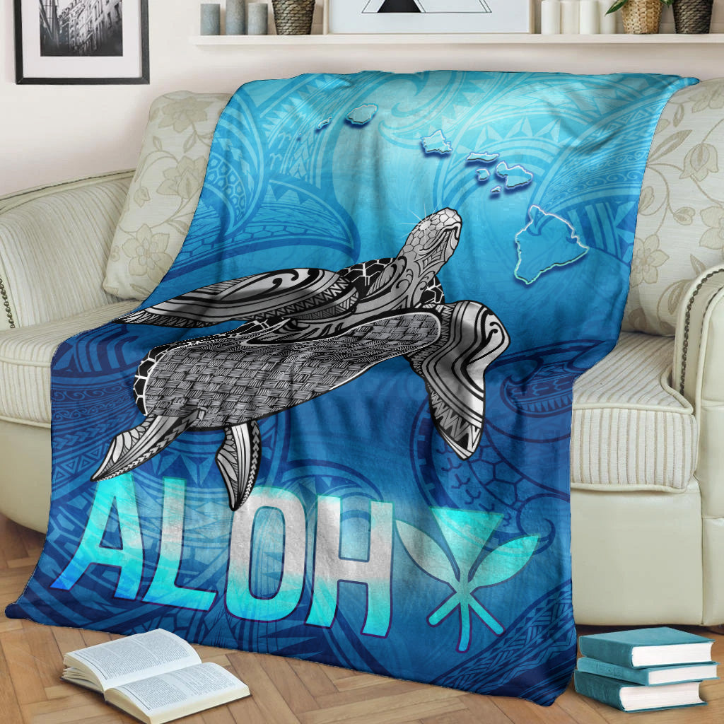 Hawaii Premium Blanket Aloha Turtle Ocean Style-Myprintsy