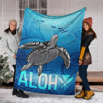Hawaii Premium Blanket Aloha Turtle Ocean Style-Myprintsy