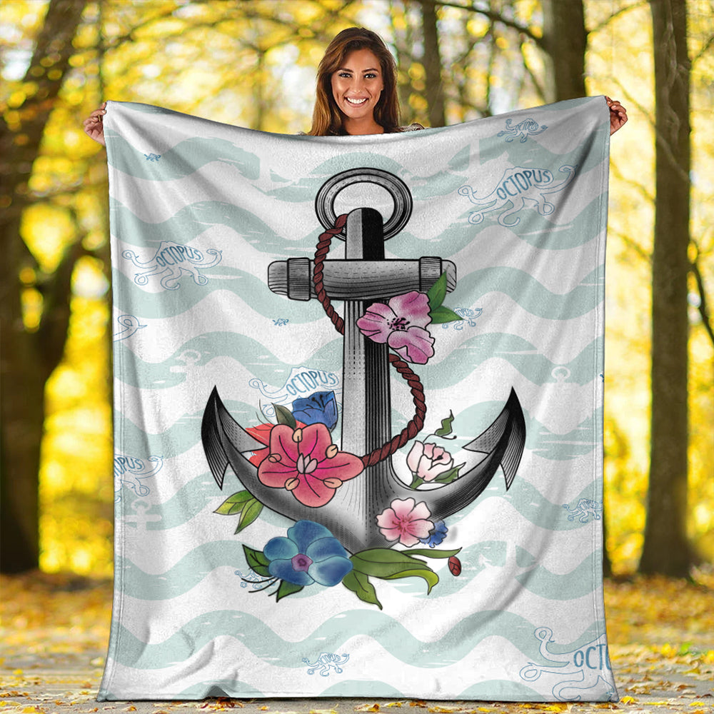 Hawaii Premium Blanket Anchor Hibiscus-Myprintsy