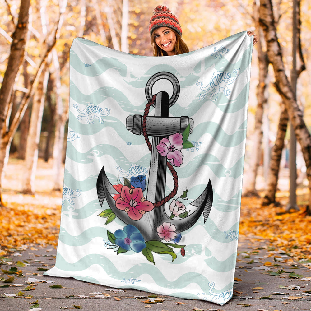 Hawaii Premium Blanket Anchor Hibiscus-Myprintsy