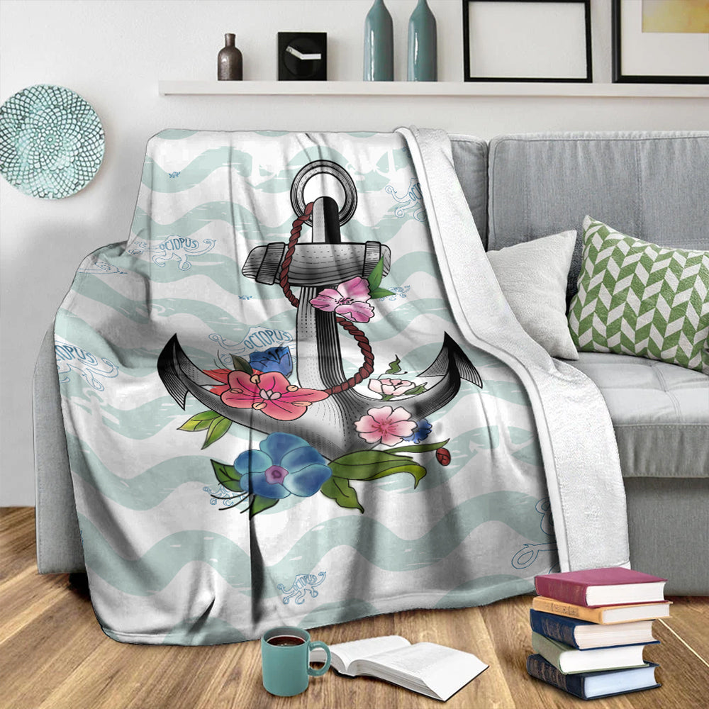 Hawaii Premium Blanket Anchor Hibiscus-Myprintsy