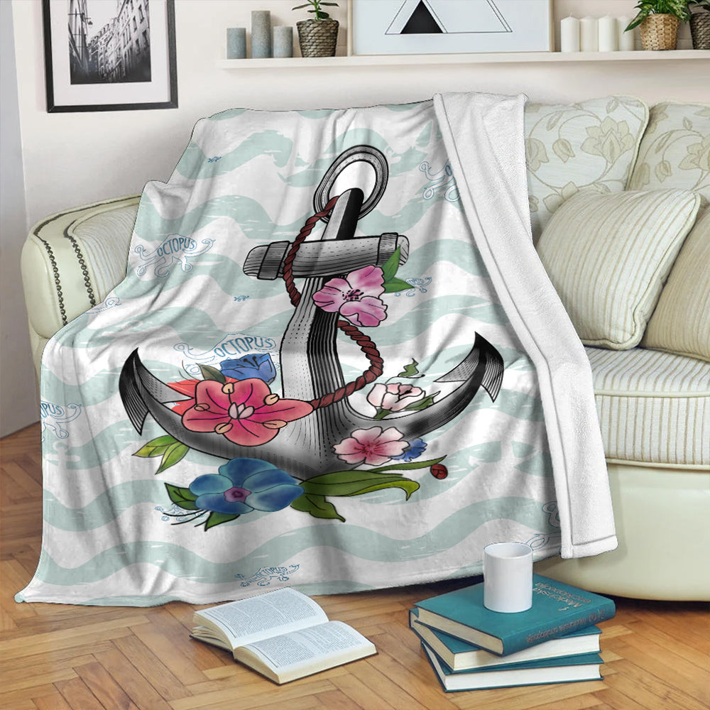 Hawaii Premium Blanket Anchor Hibiscus-Myprintsy