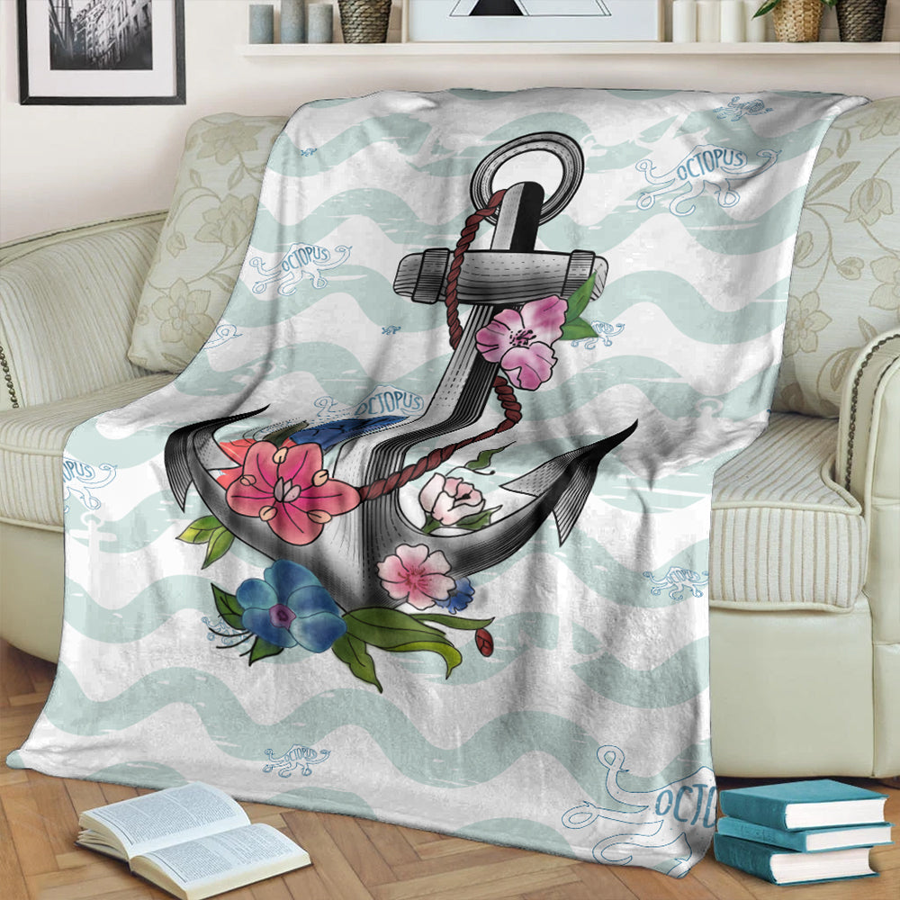 Hawaii Premium Blanket Anchor Hibiscus-Myprintsy