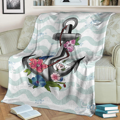 Hawaii Premium Blanket Anchor Hibiscus-Myprintsy