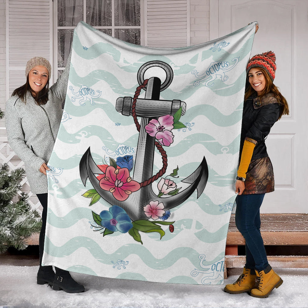Hawaii Premium Blanket Anchor Hibiscus-Myprintsy