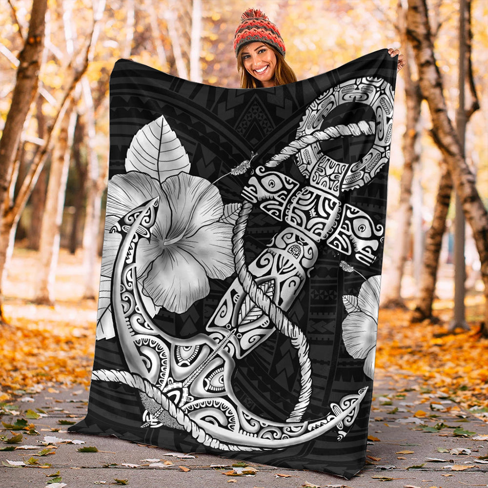 Hawaii Premium Blanket Anchor Poly Tribal-Myprintsy