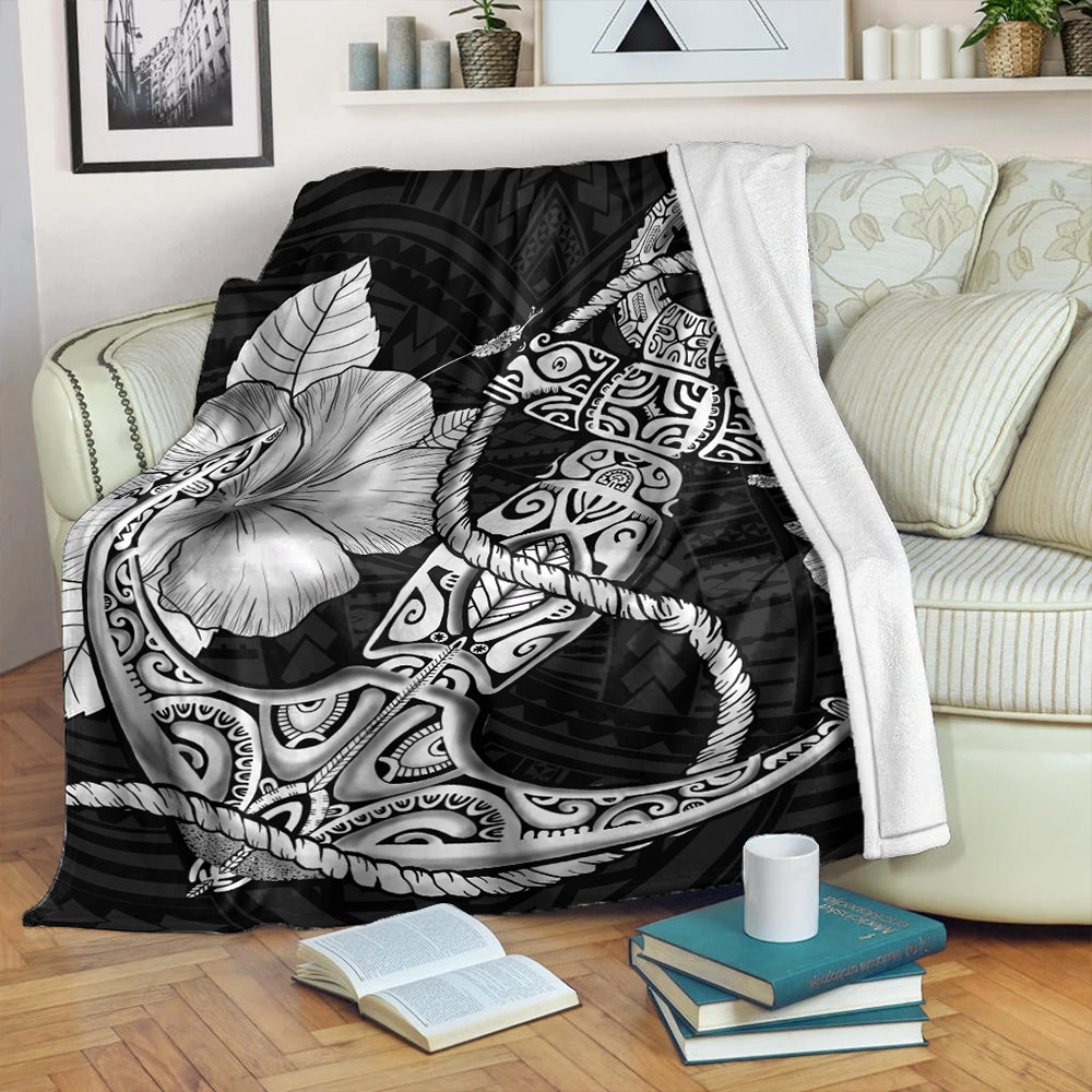 Hawaii Premium Blanket Anchor Poly Tribal-Myprintsy