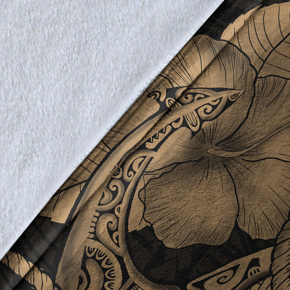 Hawaii Premium Blanket Anchor Poly Tribal Gold-Myprintsy